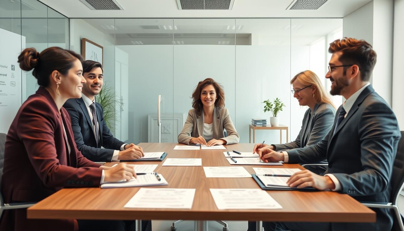 Family reviewing legal documents